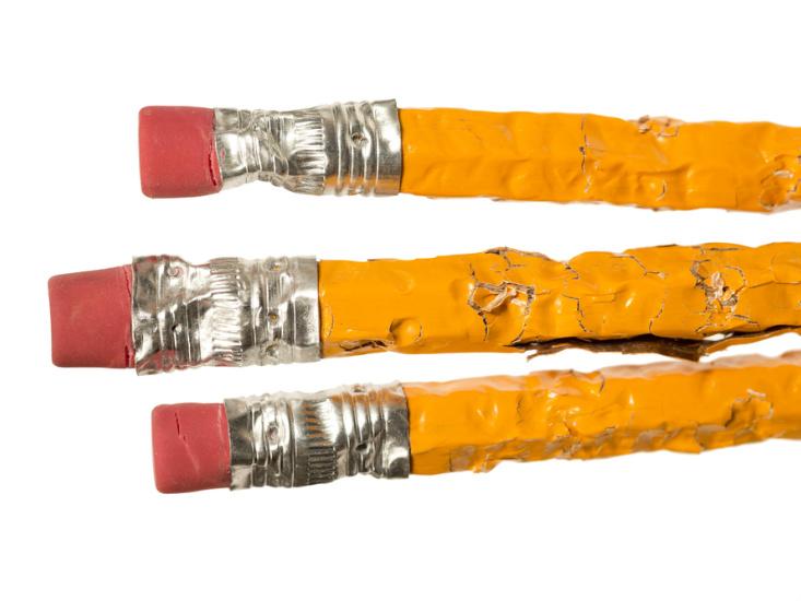 chewed pencils