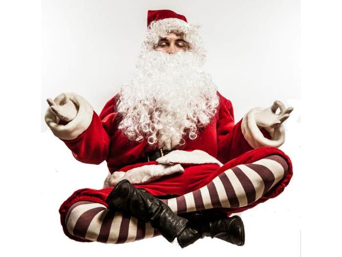 Santa Claus lotus position