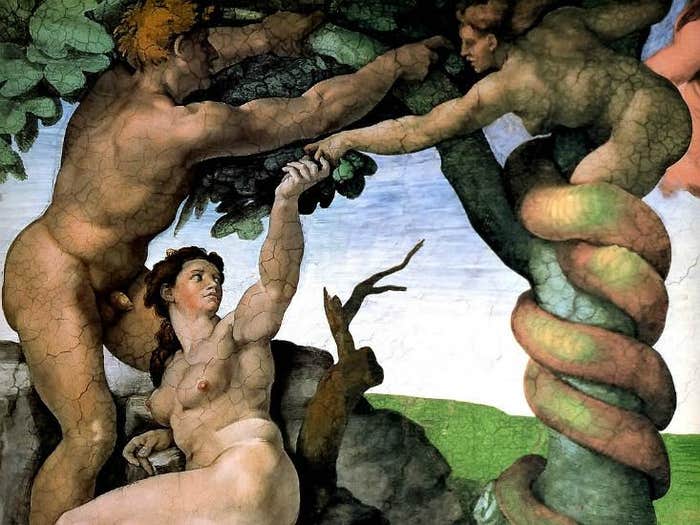 adam eve serpent michelangelo sistine chapel