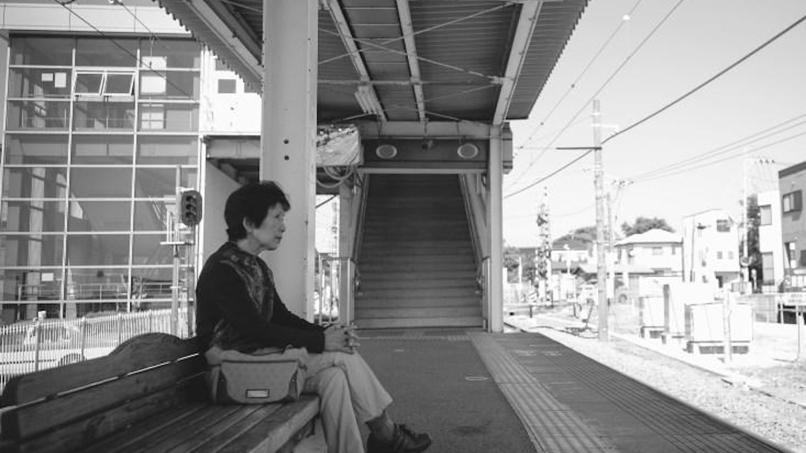 Japan waiting for train lonely hero
