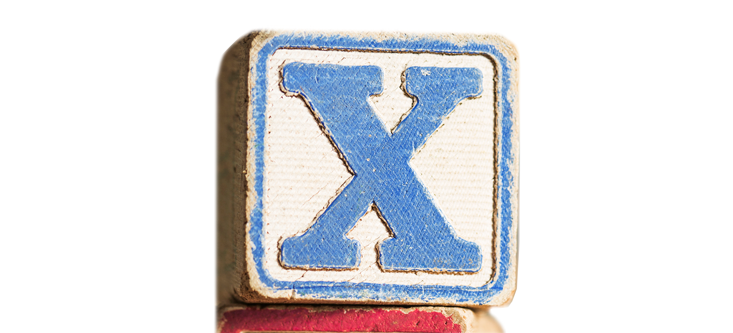 x letter block