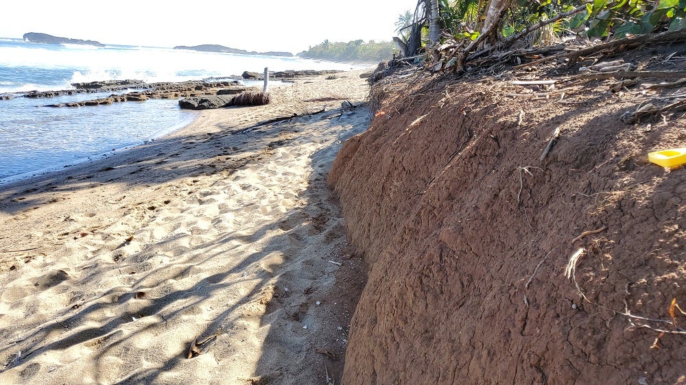 Beach erosion near Manati