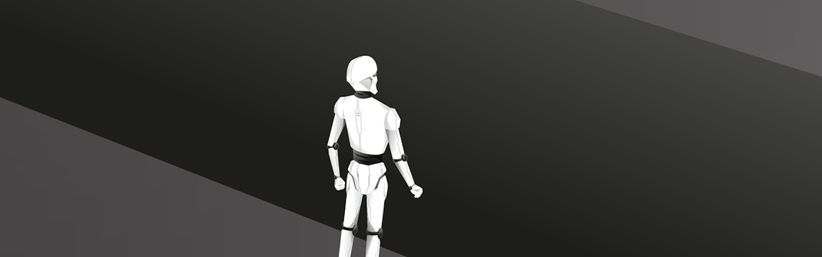 White human-shaped robot playing a game of chess Vector Image